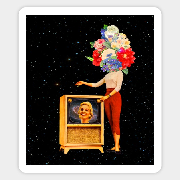 What' s on tv collage art Sticker by CollageSoul